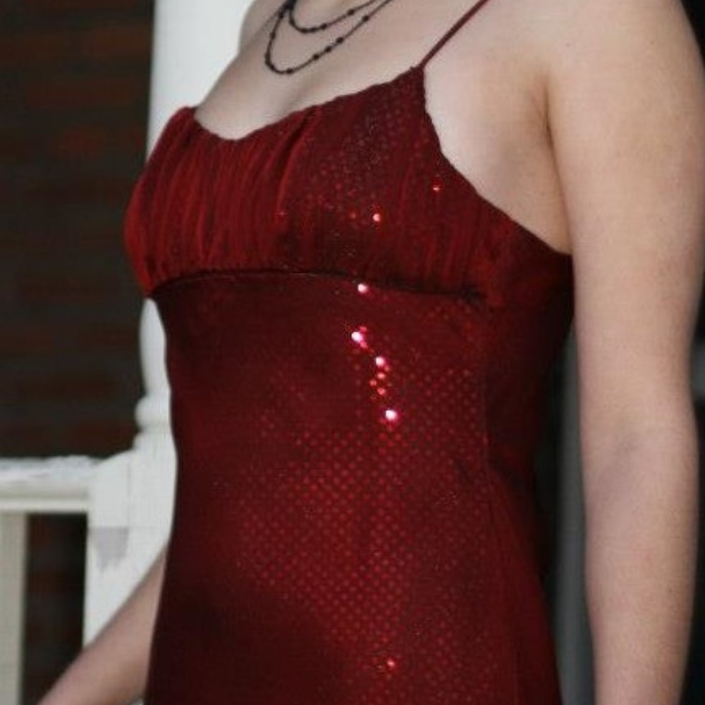 Red, sequins classy dress